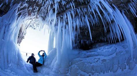 Ice caves on frozen Great Lakes provide a hot draw for winter tourists ...