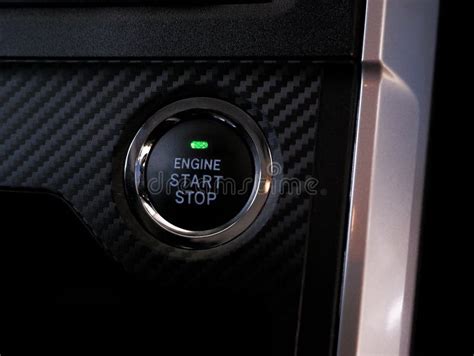 Engine Start Button, Modern Car Start and Stop Button Stock Photo - Image of starter, detail ...