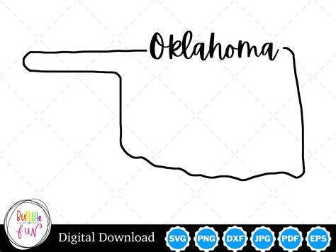 Oklahoma State Outline Design, Oklahoma PNG, Oklahoma SVG, Oklahoma Cut Files, Digital Download ...