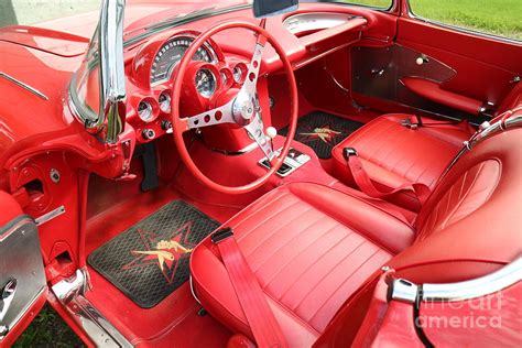 Red Corvette 1959 Interior Photograph by Louise Lavallee - Fine Art America