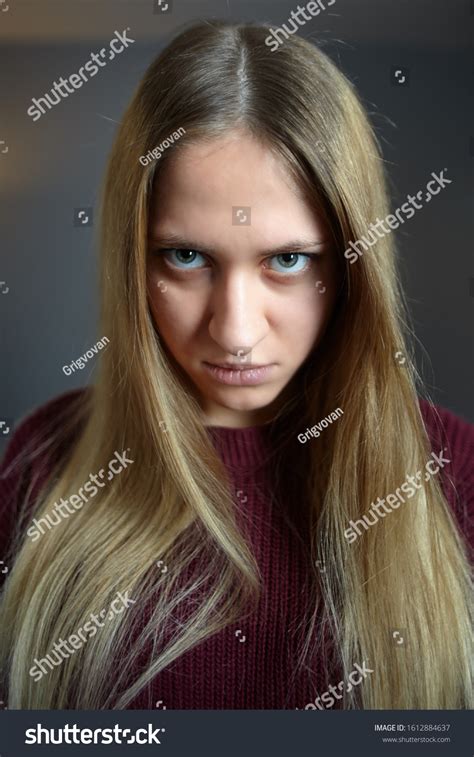 Sullen Look Under Eyebrows On Angry Stock Photo 1612884637 | Shutterstock