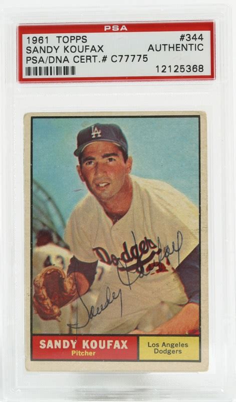 1961 Topps Sandy Koufax Vintage Signed Card