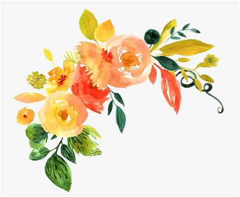 Hand Painted Watercolor Flower Decoration Pattern PNG, Clipart ...