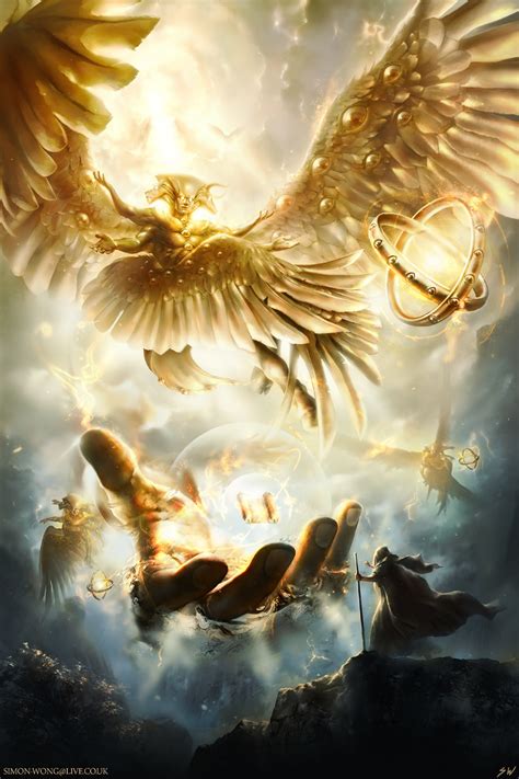 ArtStation - Ezekiel's Vision , Simon Wong | Heaven art, Angel art, Dark fantasy art