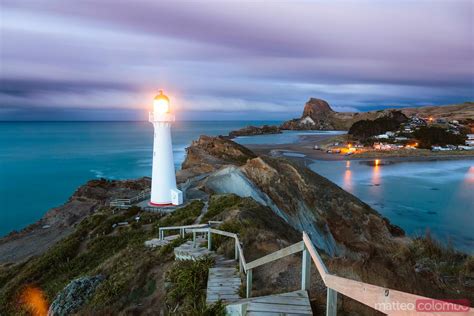 - Castle Point lighthouse at dawn, Wellington region, New Zealand | Royalty Free Image