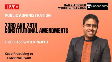 73rd and 74th constitutional amendments | Answer Writing | UPSC | PUBLIC ADMINISTRATION - YouTube