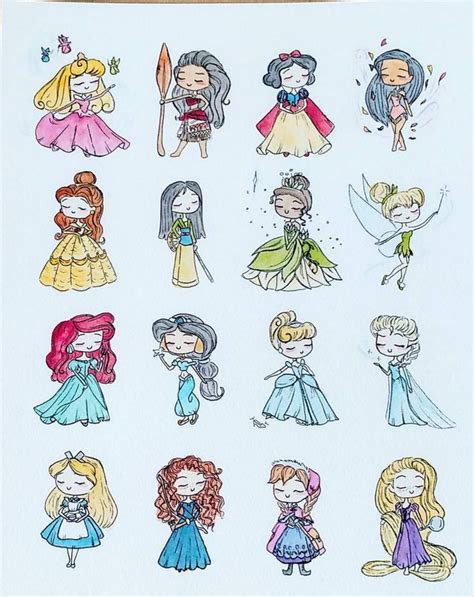 #disney #disneyprincesses #watercolor | Cute disney drawings, Disney princess drawings, Disney ...