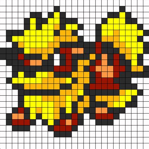 Arcanine Pokemon Sprite Kandi Pattern | Pokemon bead, Pokemon sprites, Pixel art pokemon