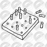 Pegs And Pegboard Outline For Classroom / Therapy Use  Great sketch template