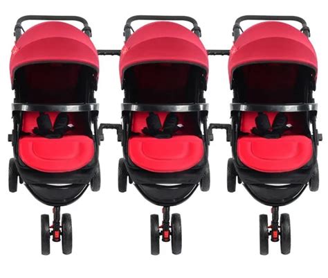 Triplet baby stroller triple twins detachable collapsible lightweight trolley-in Four Wheels ...