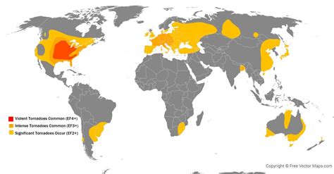 Worldwide tornado frequency map (derived by @scienceoutthere from tornado archive data) : r/MapPorn
