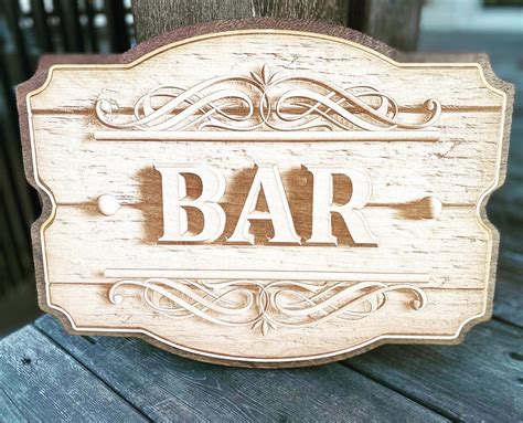 Wood Bar Sign Laser Engraved Bar Sign Bar Decor Home Bar | Etsy