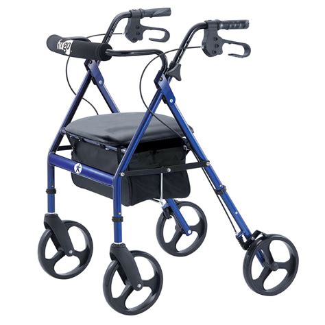 Hugo Portable Rollator Rolling Walker with Seat, Backrest and 8" Wheels ...