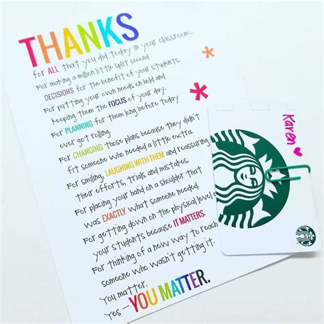 Tell teachers they matter with this printable thank you card! | Teacher thank you quotes, Thank ...