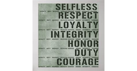 Military values poster | Zazzle