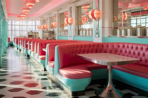 Premium AI Image | Retro american diner interior