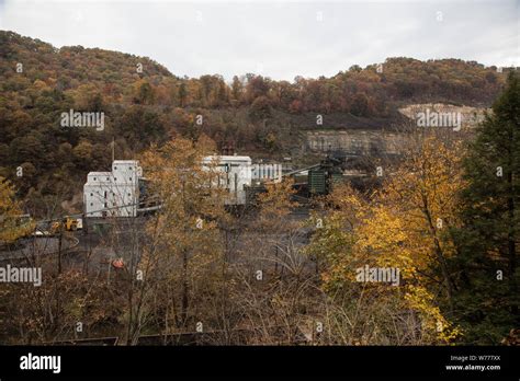 A coal mine in the distressed Appalachian Mountains city of Welch, West Virginia Physical ...