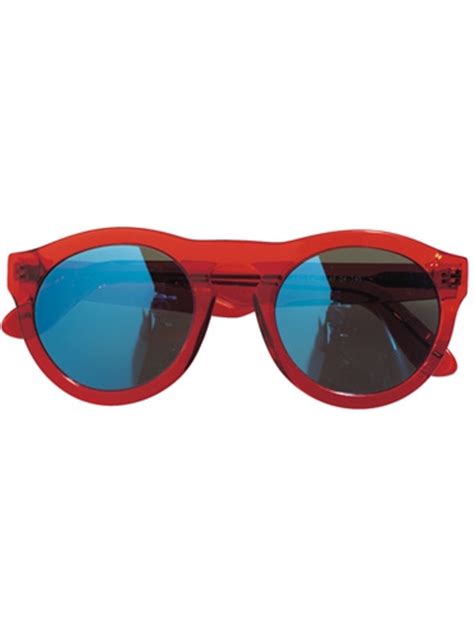 Large Bold Round Sunglasses in Red