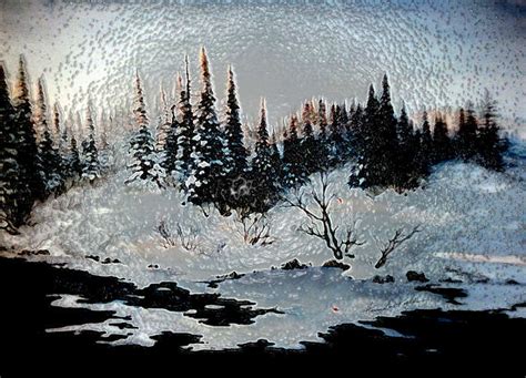 Winter Lake Sunset Painting Canvas And Prints