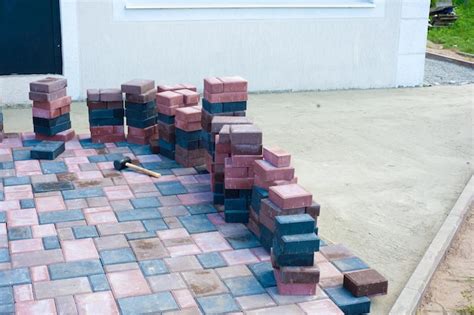 Premium Photo | Paving slabs of different colors and shapestexture of different colored ...