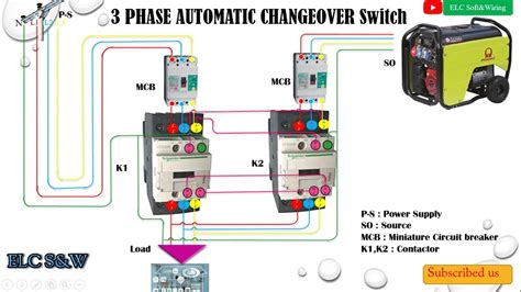 3 Phase Changeover Switch Circuit Diagram