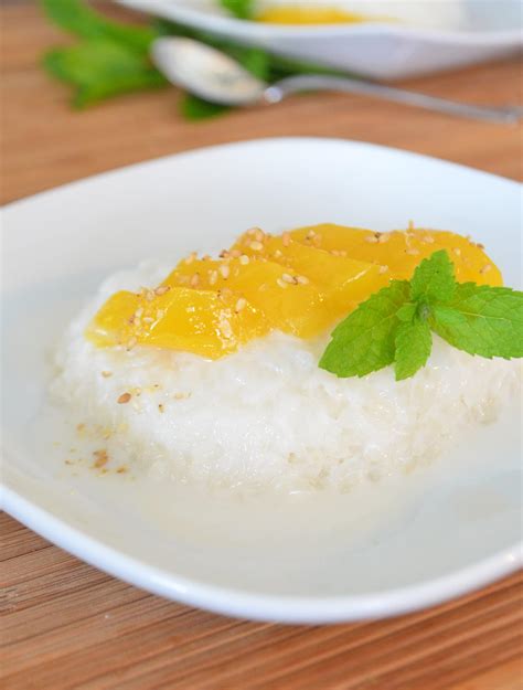 coconut mango sticky rice, vegan - phoebe's pure food