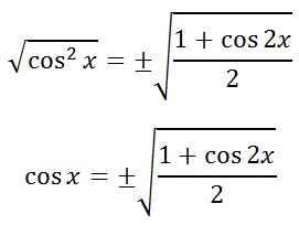 Half Angle Formulas