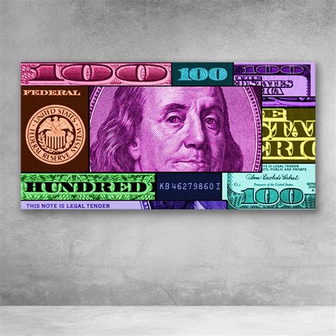 Pop Art Ben Franklin Abstract $100 Dollar Bill Wall Art in 2021 | Pop art canvas, Pop art ...