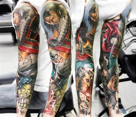 Marvel sleeve tattoo by Sasha O Kharin | Post 13458