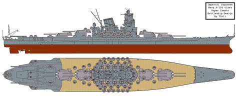 Battleship A-150 the 'Super Yamato' | Battleship, Heavy cruiser, Yamato ...