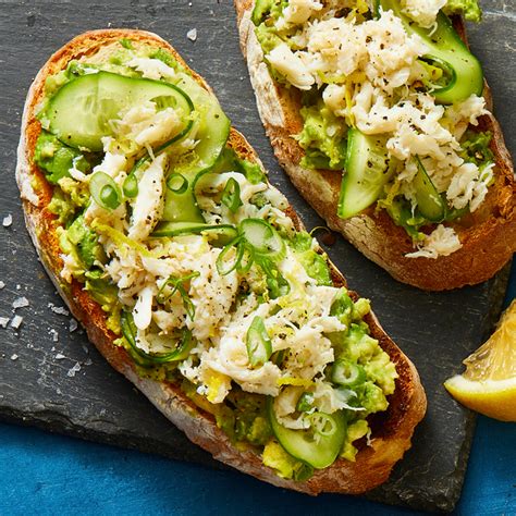 Avocado, Cucumber, and Crab Toast Recipe