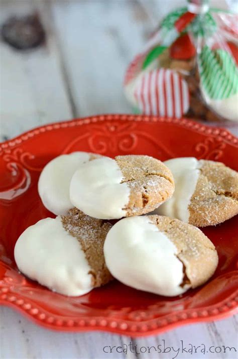 White Chocolate Dipped Ginger Cookies