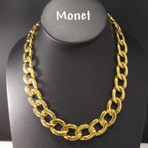 #etsy shop: Vintage Monet Necklace, Large Chunky Chain, Lightweight, 1960s Vintage Jewelry https ...