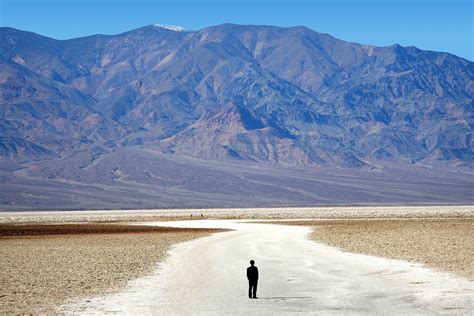 View of Badwater Basins's salt flats — Badwater Basin in Death Valley National Park, Inyo County ...