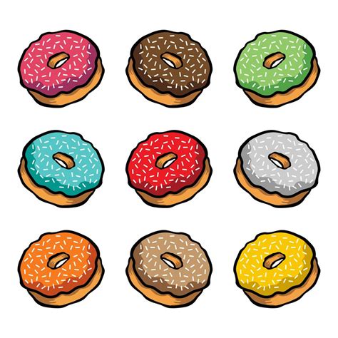 Doughnut cartoon vector icon 553589 Vector Art at Vecteezy