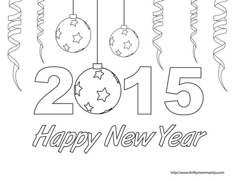 Happy New Year coloring page