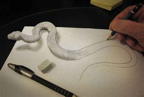 3d Snake Drawing at PaintingValley.com | Explore collection of 3d Snake ...