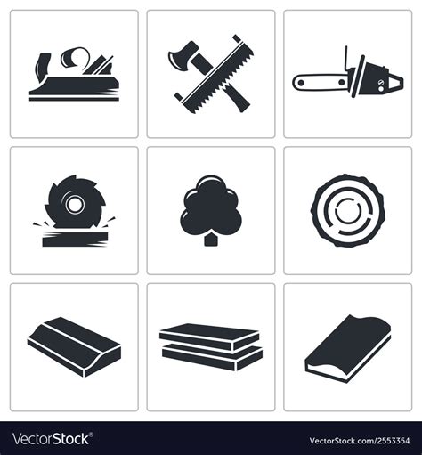 Woodworking Icons set Royalty Free Vector Image