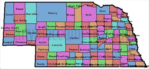 Nebraska Map With Counties