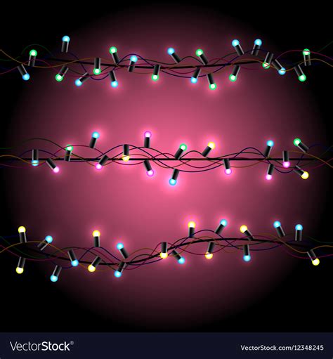 Glowing christmas lights pink background Vector Image