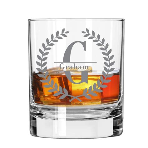 Amazon.com: Personalized Scotch Whiskey Glasses Set of 2, Old Fashioned Barware Glassware 10.25 ...