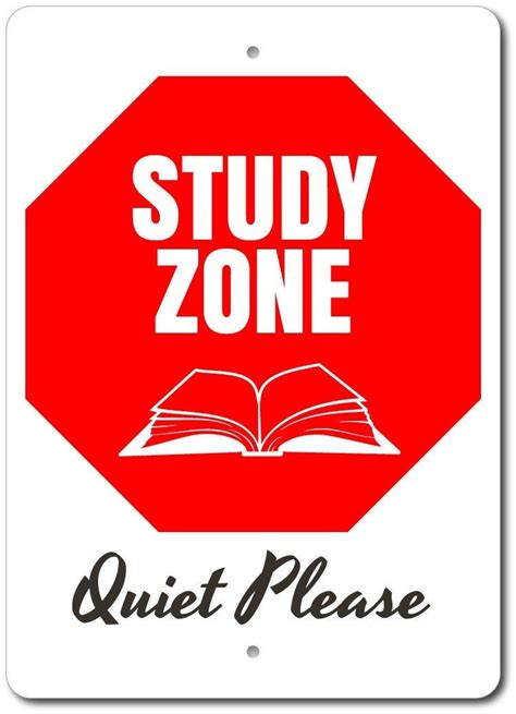 Study Zone Sign, Quiet Please Sign, Library Decor, Book Lover Gift, Reading Corner Sign, Book ...