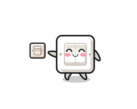 cartoon light switch is turning off light 5397928 Vector Art at Vecteezy