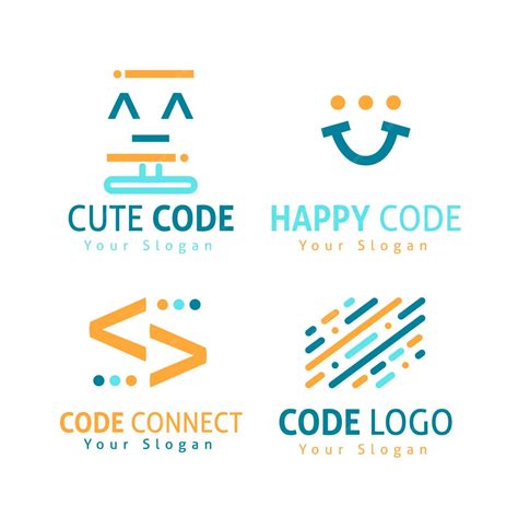 Free Vector | Code logo collection flat design