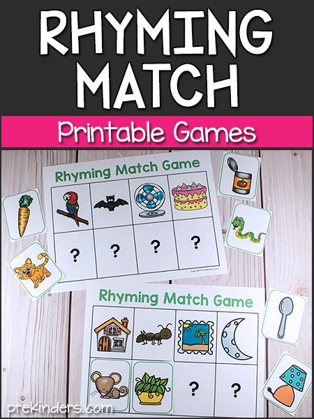 Rhyming Match Games - PreKinders Preschool Activities