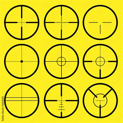 different types of crosshair or reticle Stock Vector | Adobe Stock