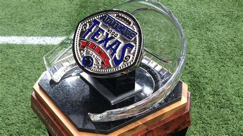 The New Texas Bowl Trophy - Arkansas Fight