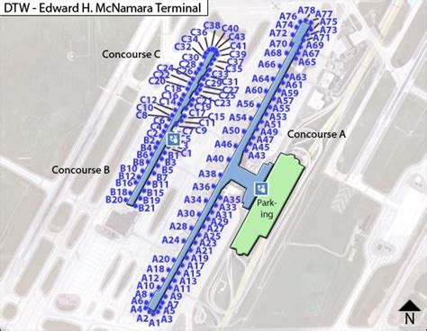 Detroit Airport Terminal Layout Map