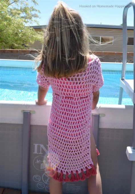 Kid's Swim Suit Cover Up Crochet Pattern - Hooked on Homemade Happiness