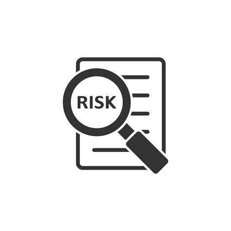 Risk management icon in flat style. Document vector illustration on ...